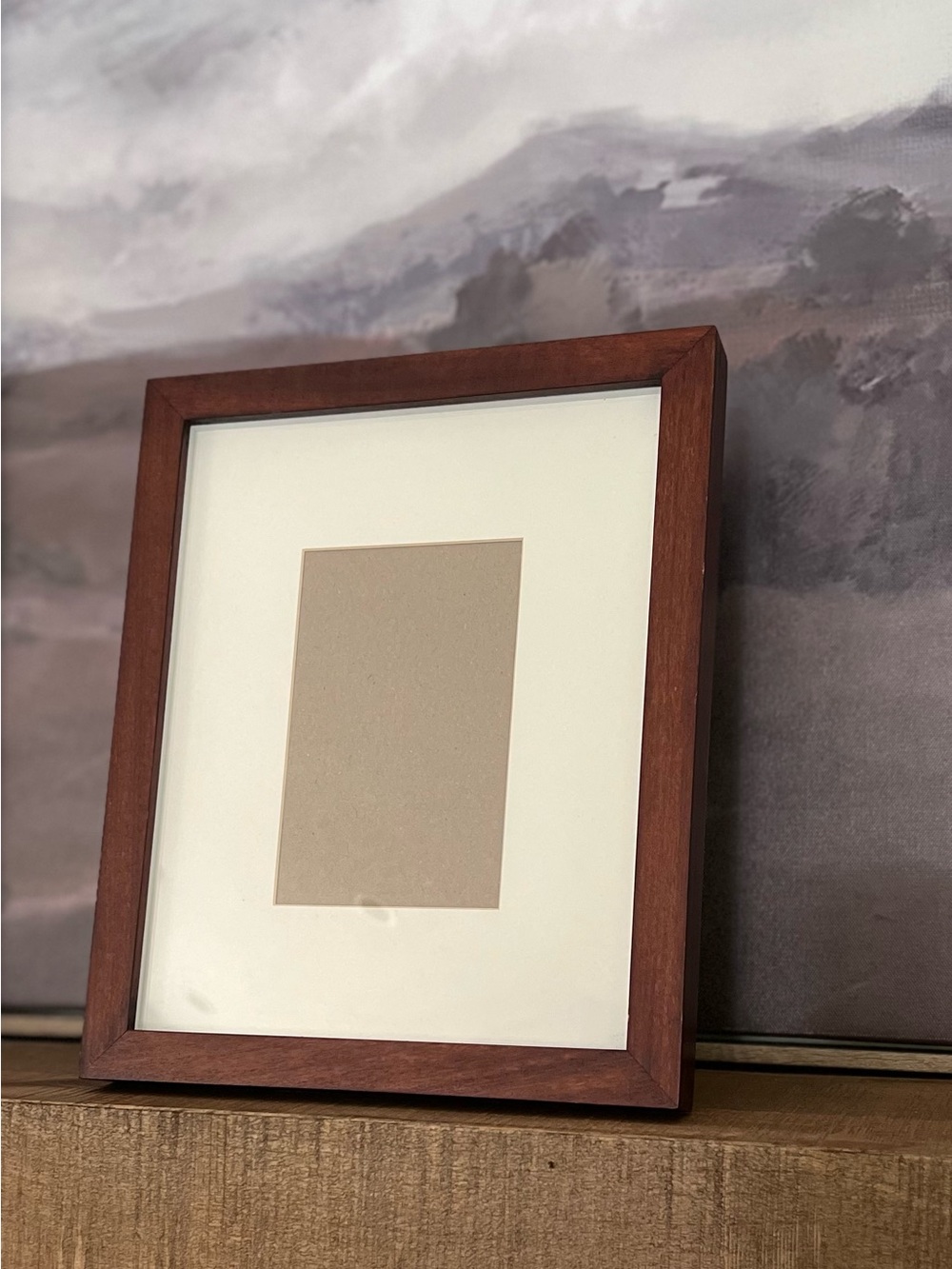 Pottery Barn Wood Gallery Picture Frame Espresso Brown 4x6 Mat Opening